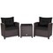 3 Pcs Patio Rattan Furniture Set Cushioned Conversation Set Coffee Table